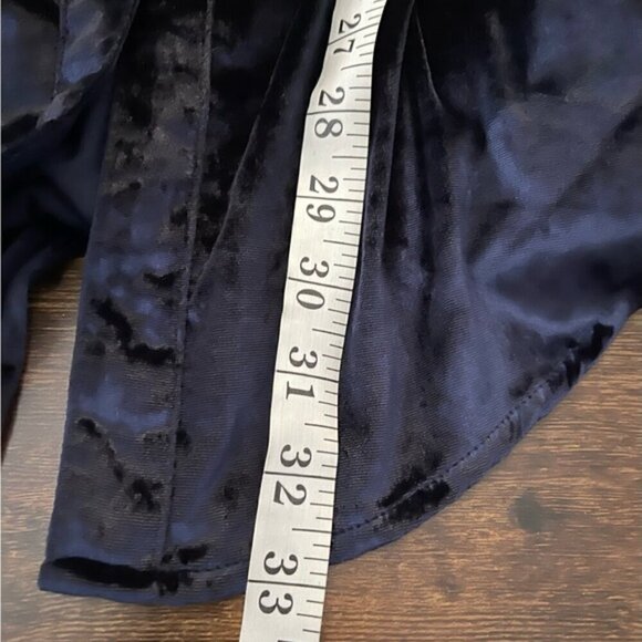 Anthropologie Maeve Blue Velvet Tie-Neck Button-down Tunic Sz US 2 Elegant - Picture 10 of 13